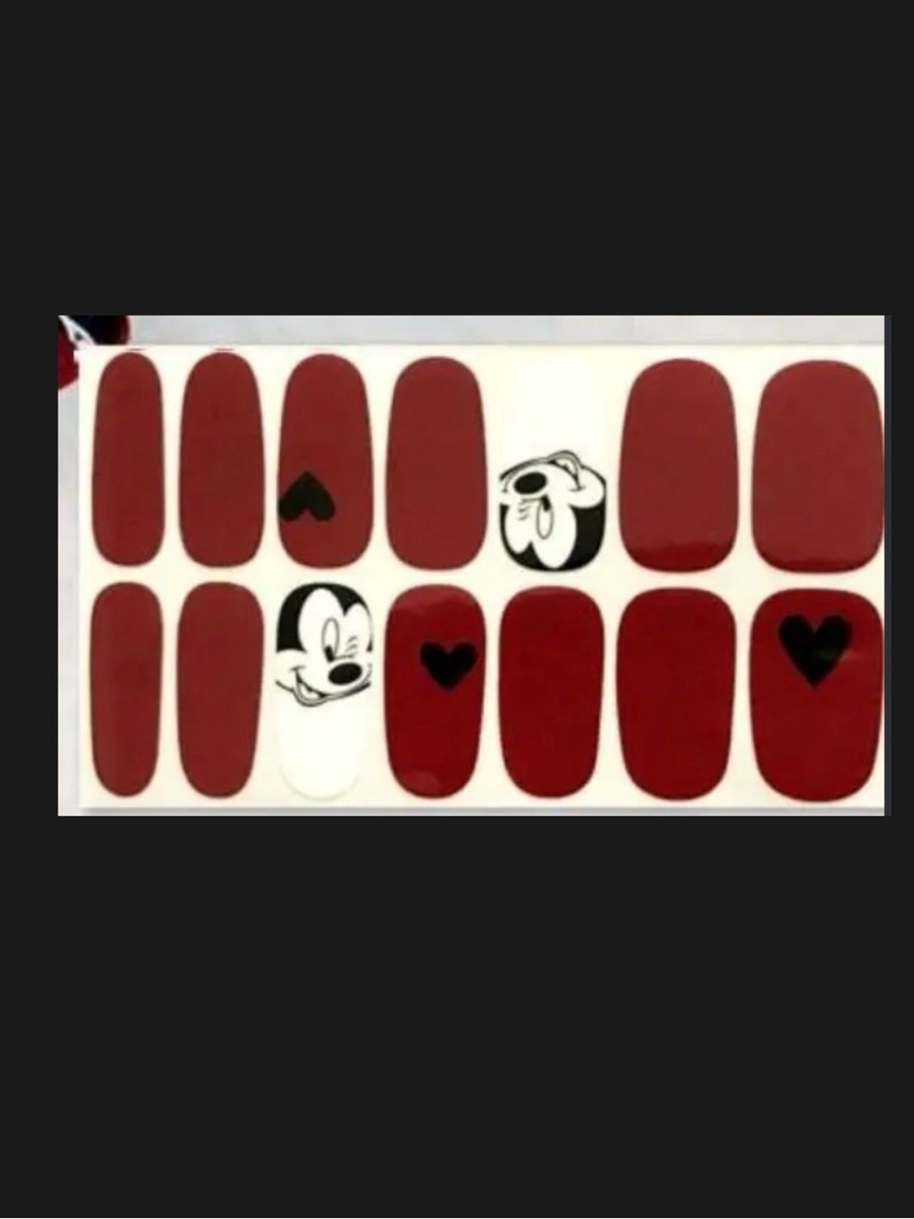 $2 Red and White Cartoon Heart Nail Wraps $2 WITH ANY $10 ORDER OR MORE